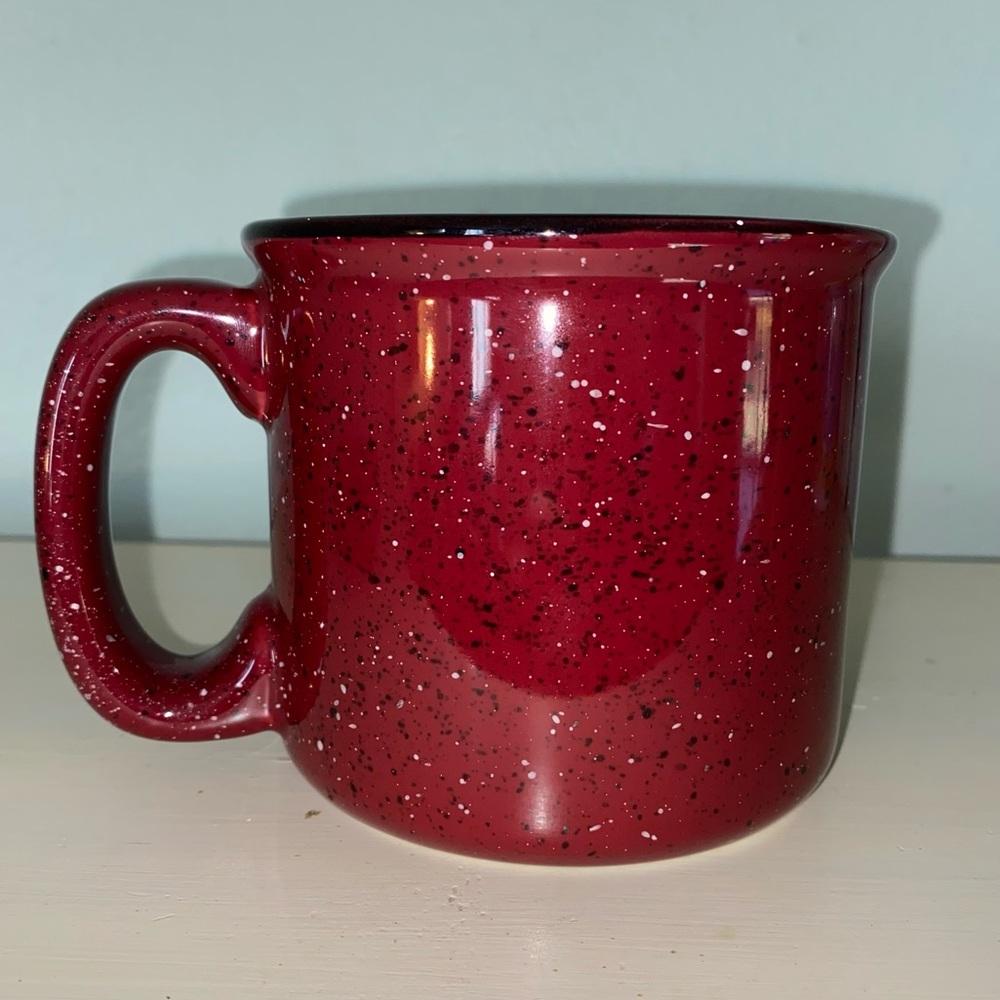 Heavy Duty Red Speckled Ceramic Coffee Mug 16oz